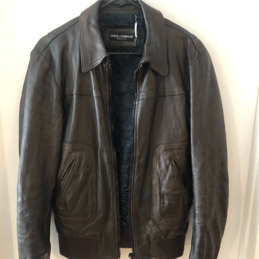 Veste en cuir Dolce&Gabbana
